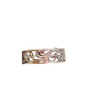 925 Sterling Silver Filigree band with folage